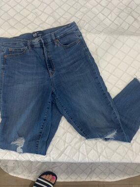 GAP Dark Blue Distressed Skinny Jeans